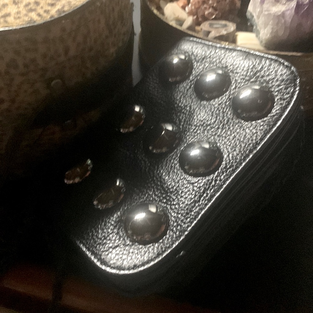 Black leather crossbody mini purse